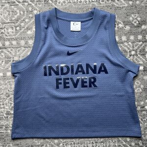 Nike WNBA Indiana Fever Womens Cropped Mesh Tank Top Size Medium Blue Basketball
